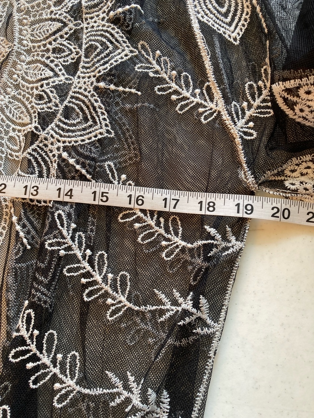 Rebellion Again  Black and White Sheer Wrap/Kimono - Picture 6 of 7